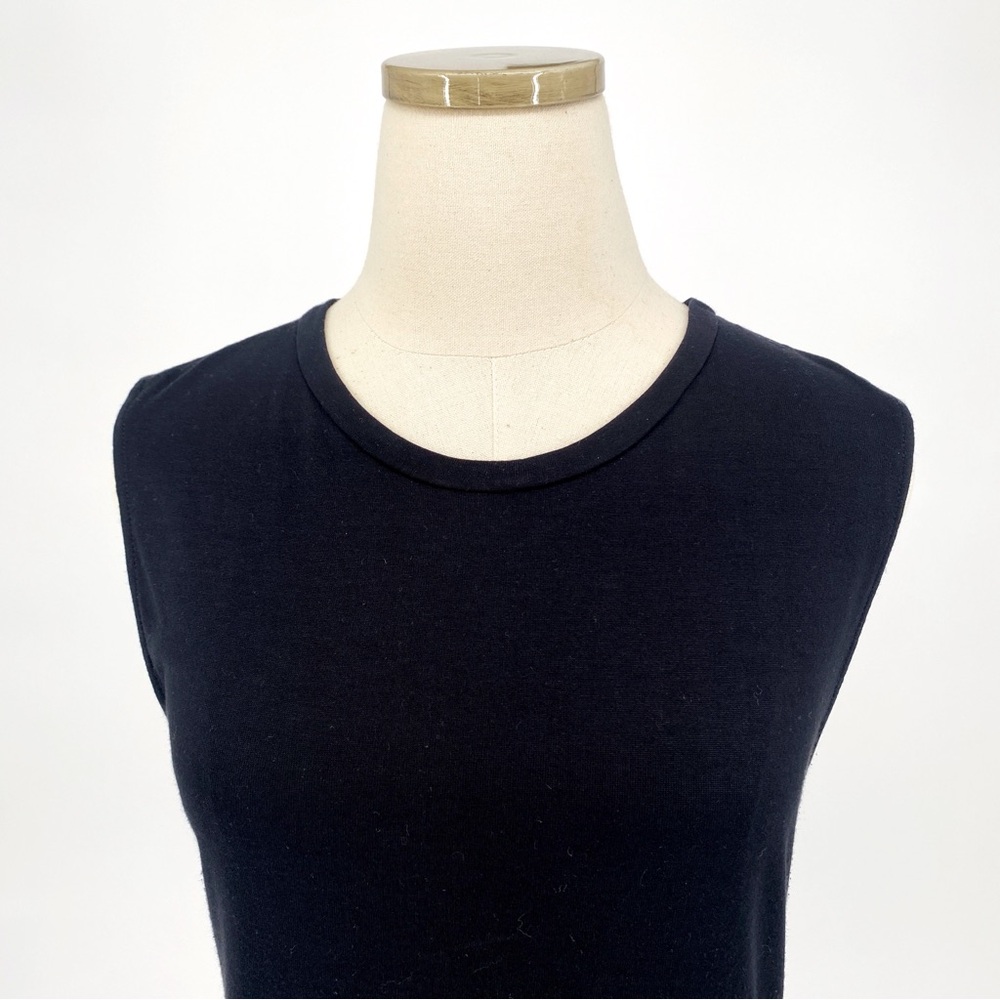 RAQUEL ALLEGRA | Lambskin & Silk Contrast Shift Dress in Black | M - Picture 7 of 13
